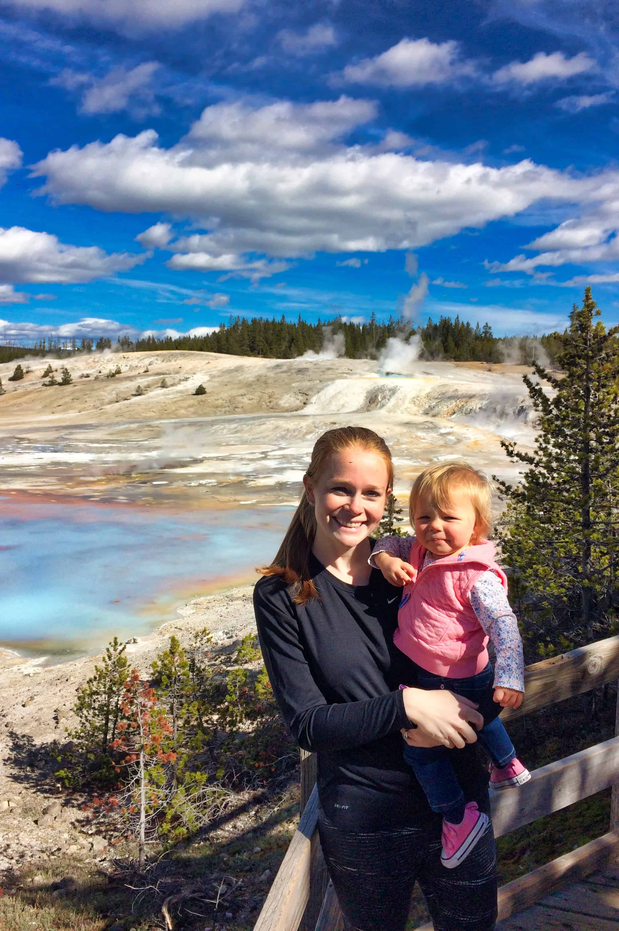 Norris Geyser Basin in Yellowstone with kids