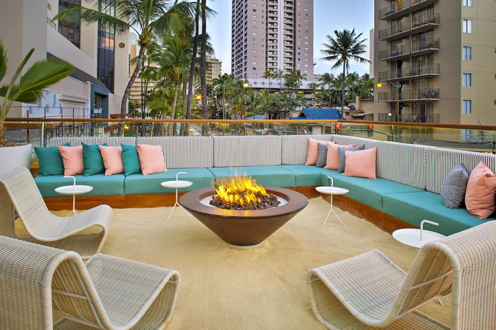 Firepit at the Laylow Hotel