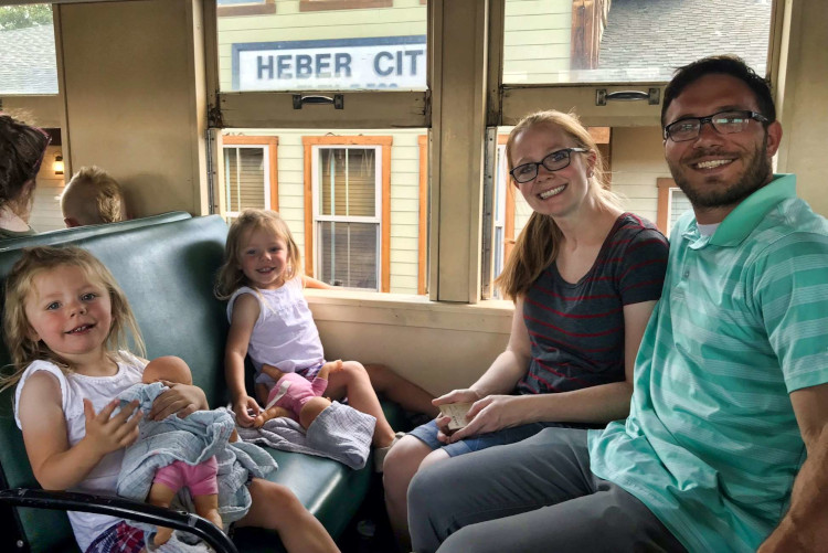 Toddlers on the Heber Valley Railroad, a great stop in Salt Lake with toddlers