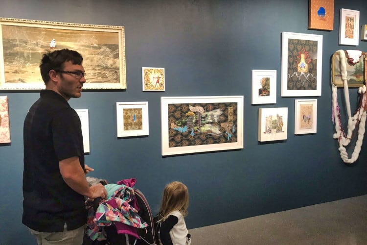 A family exploring the Santa Fe Art Walk.