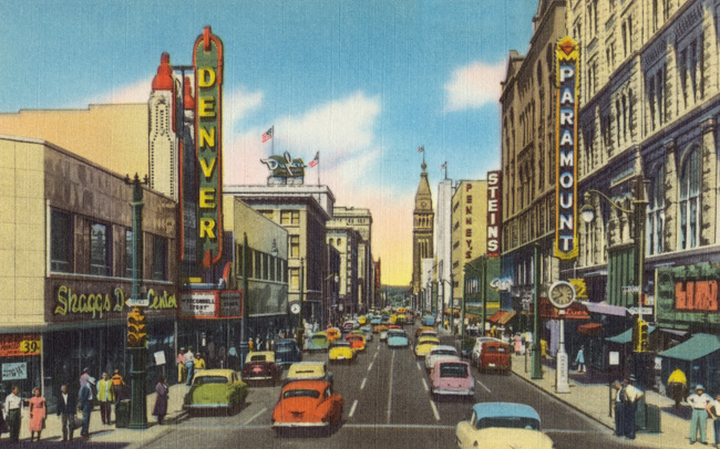 A painting of Denver in the past.
