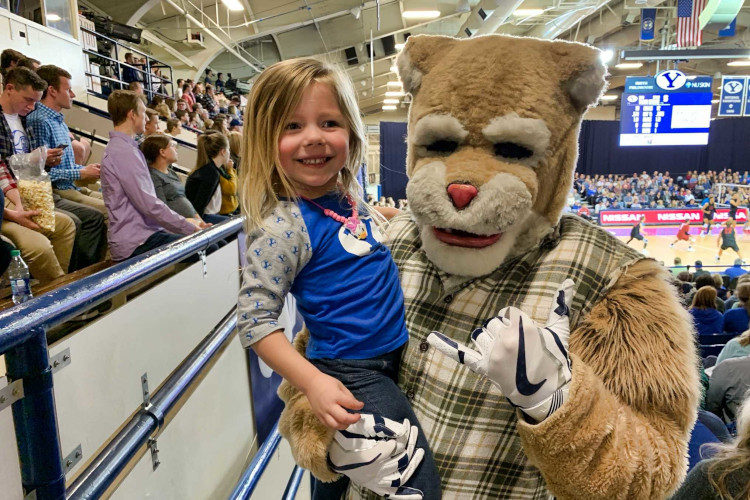 My daughter with Cosmo the Cougar
