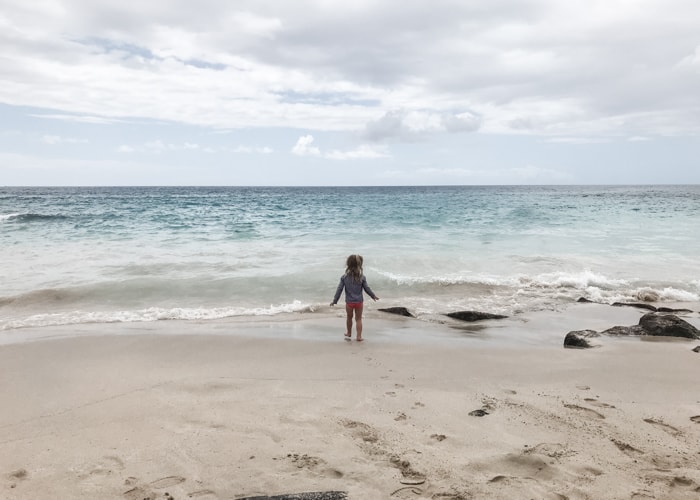Girl swimming in Kailua Bay