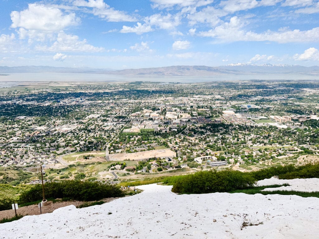 A view of Provo from The Y Hike, one of the best things to do in Provo with kids.