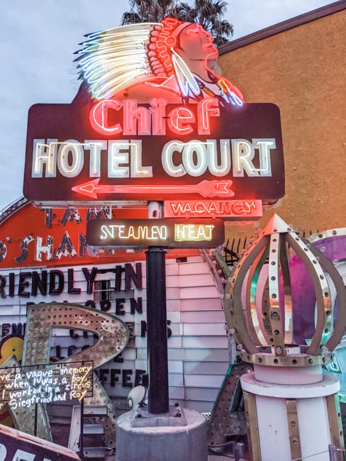 Sign display at the Neon Museum