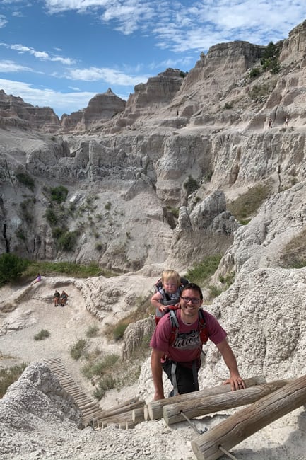 The Notch Trail is the Badlands Trail that has a ladder.