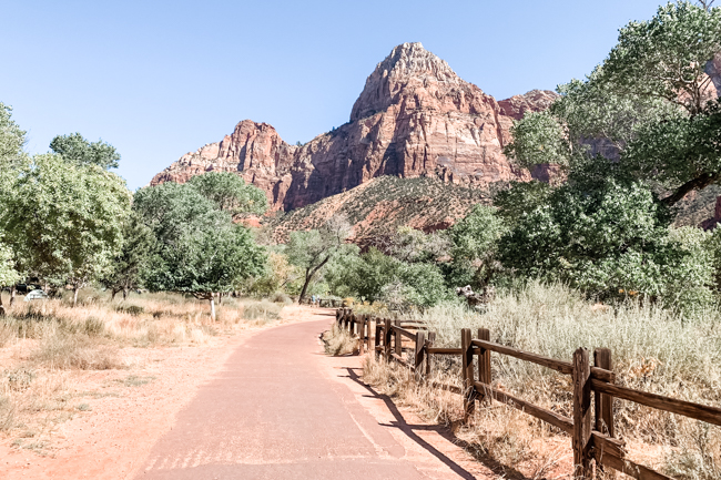Walking trail in Zion National Park