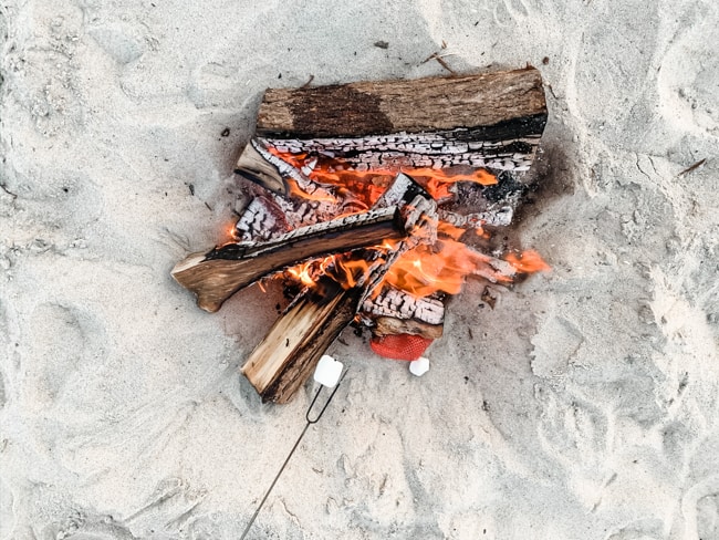 One of the fun things to do on Assateague Island is having a campfire on the beach