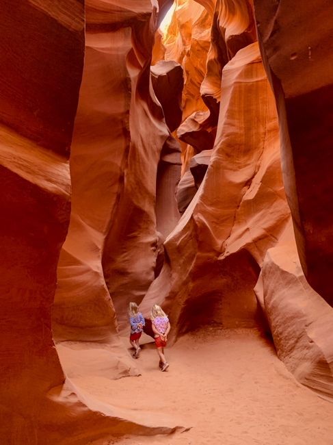 Walking through Antelope Canyon