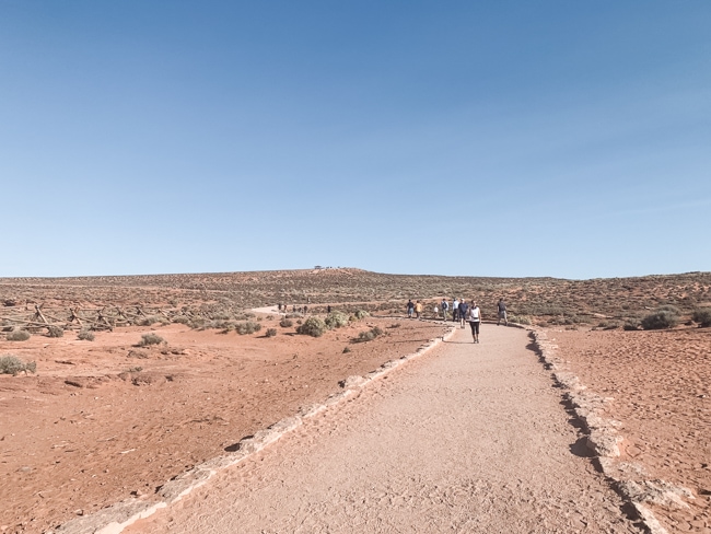 The trail to the Horseshoe Bend in Page Arizona