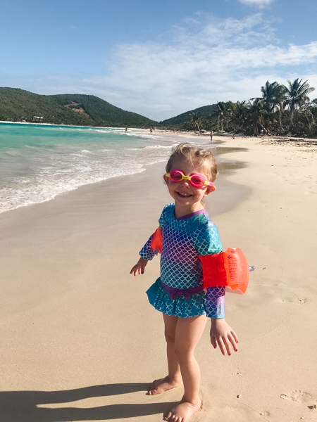 A child on the beach.