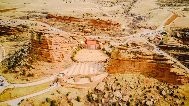 Red Rocks Amphitheater from above.