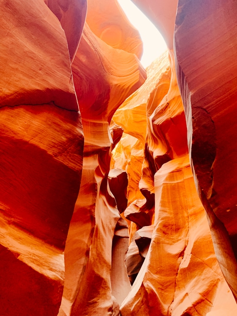 Sandstone walls in Antelope Canyon, Arizona
