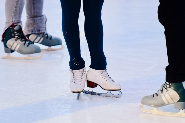 There are lots of opportunities to go ice skating in Vegas in winter.