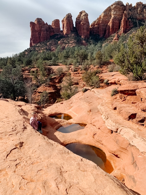 Hiking to the Seven Sacred Pools is one of the fun things to do in Sedona with kids