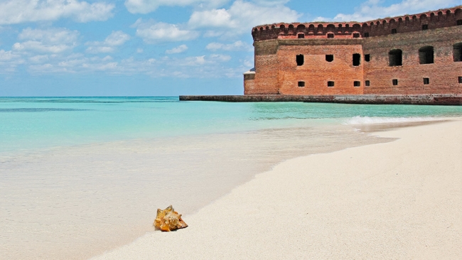 Dry Tortugas has some of the prettiest and remote beaches in Florida with clear water