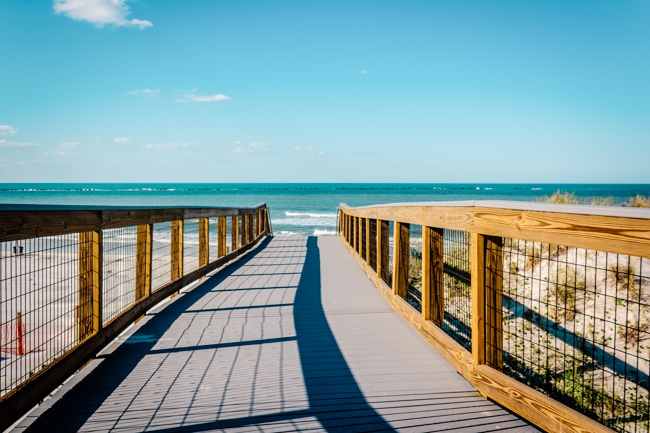 New Smyrna Beach is one of the best beaches in Florida with clear water.
