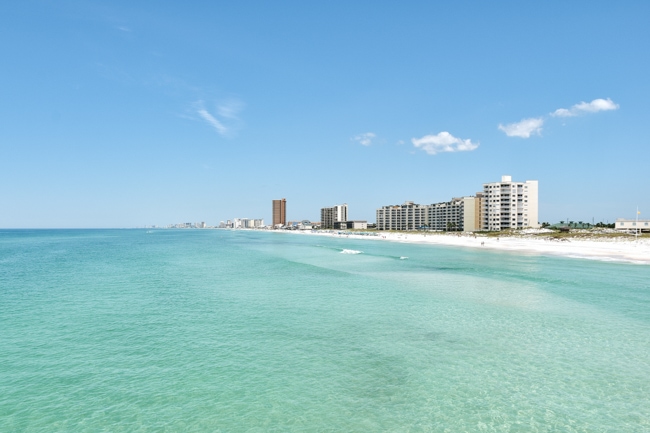 Crystal clear water at the Panama City Beach in Florida