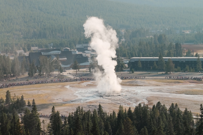 Old Faithful from Observation Point