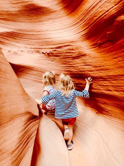 Walking through Antelope Canyon