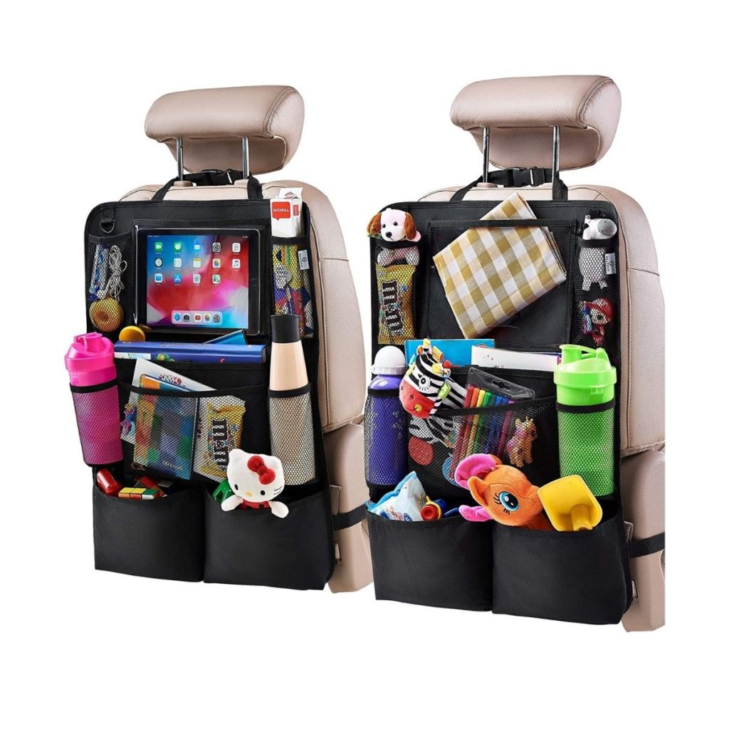 Red Hair Mermaid Car Backseat Organizer Seat Protector Travel Accessories for Kid & Toddlers 2 Pack 