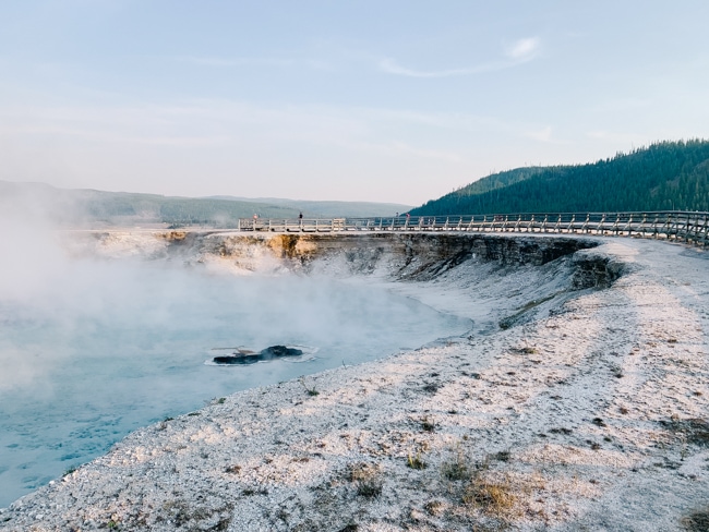 There are a few other features you can see from the Grand Prismatic Spring Overview like the Excelsior Geyser.