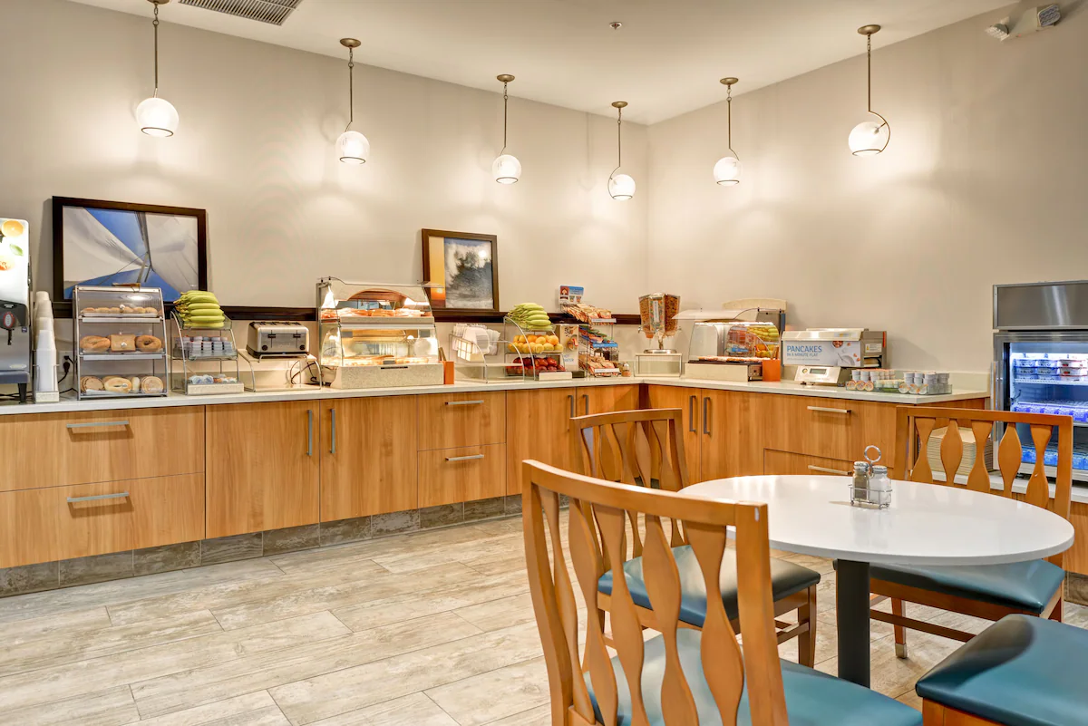 Holiday Inn Express Hotel and and Suites breakfast