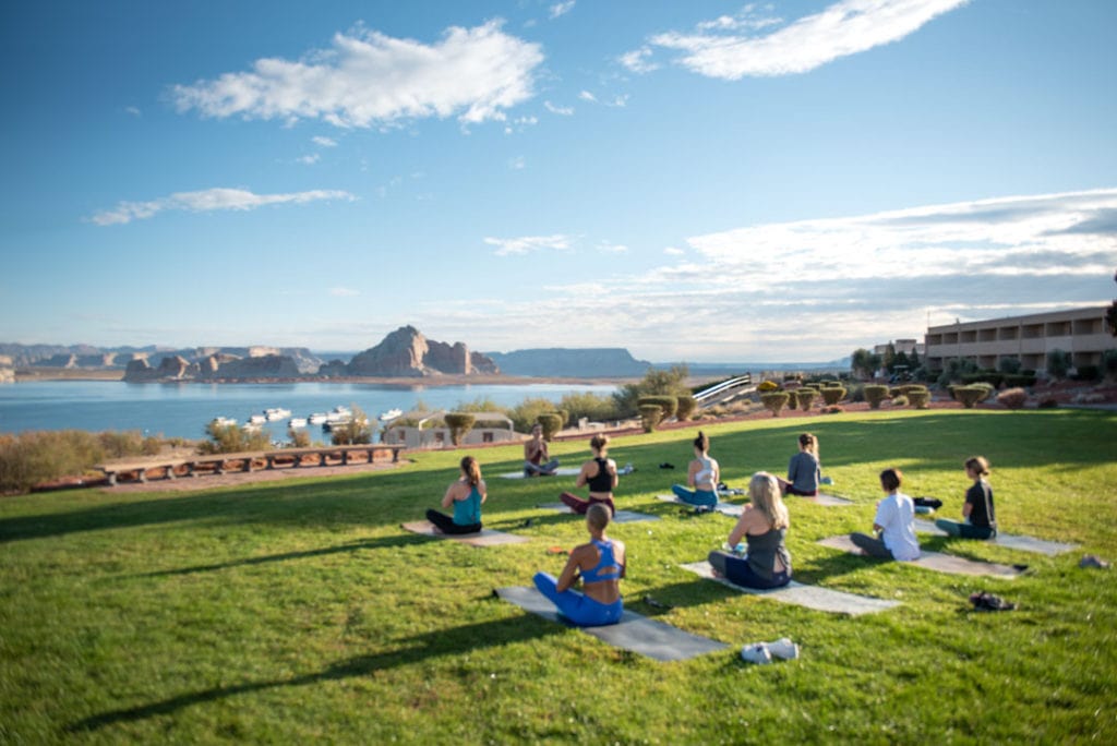 Yoga at the Lake Powell Resort in Page, Arizona