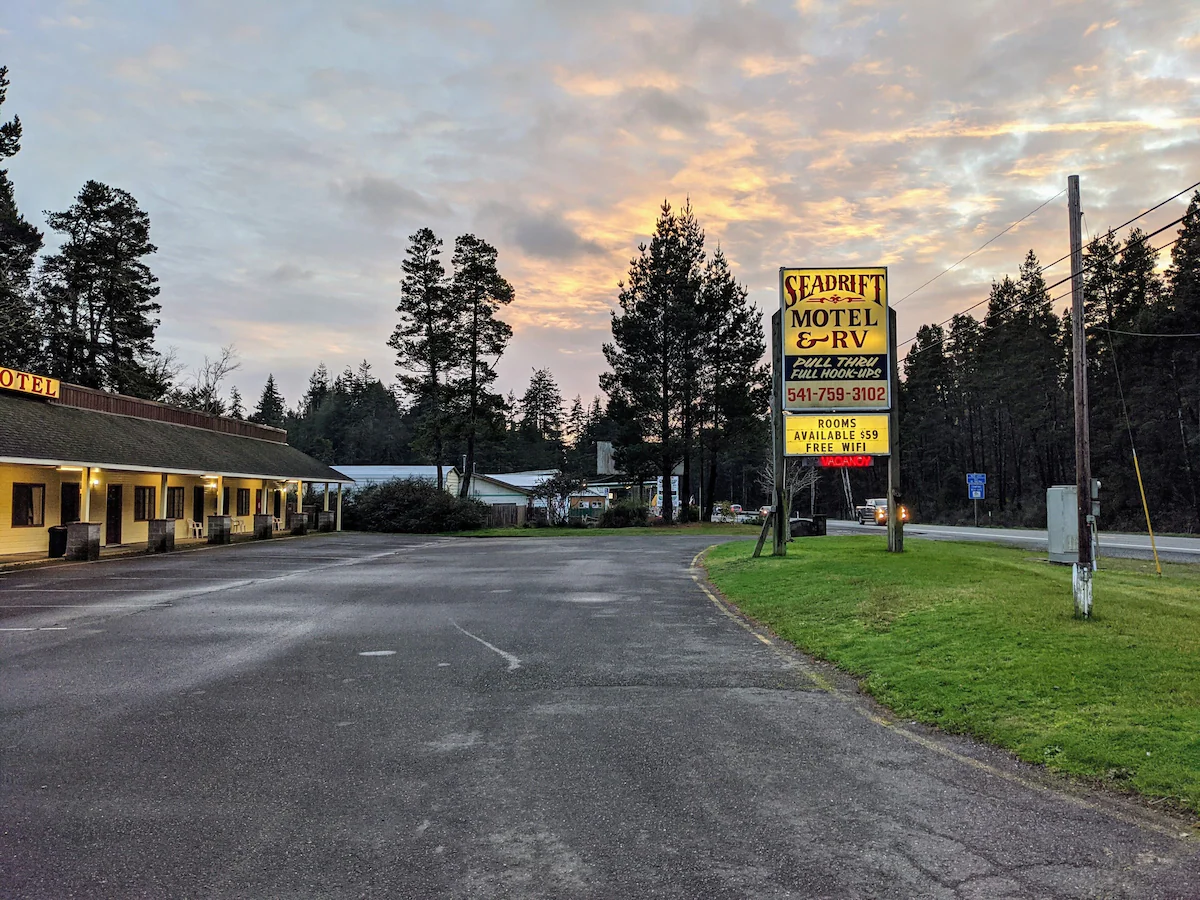The Seadrift Motel in Oregon near the Oregon Dunes National Recreation Area.