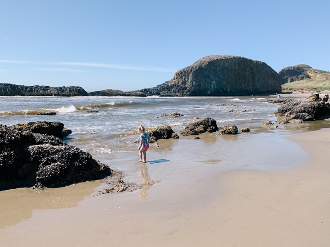 Playing at the beach in Newport, Oregon