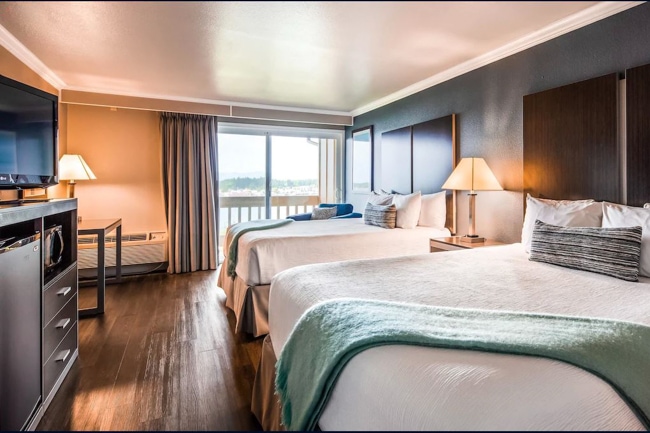 Hotel room in Florence, Oregon