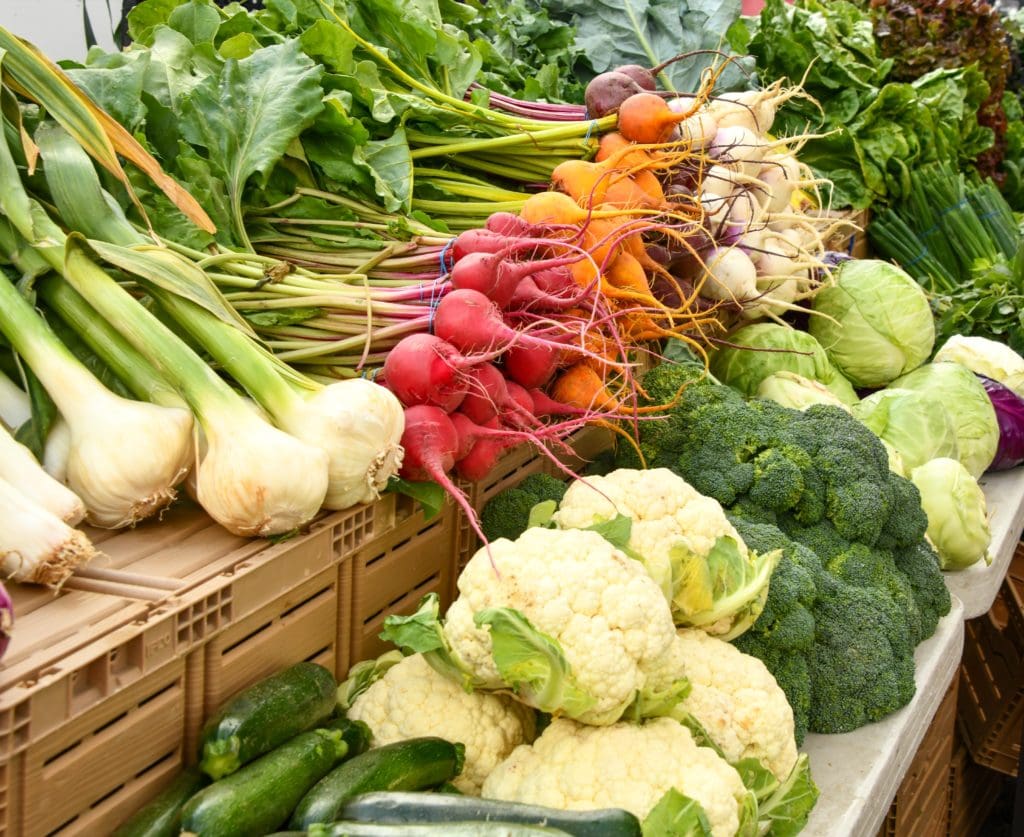 Produce from a farmers market