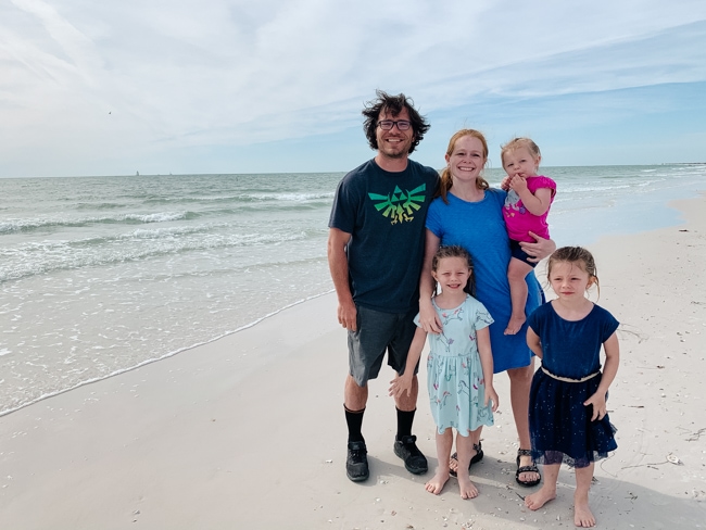 Family on the beach in Florida