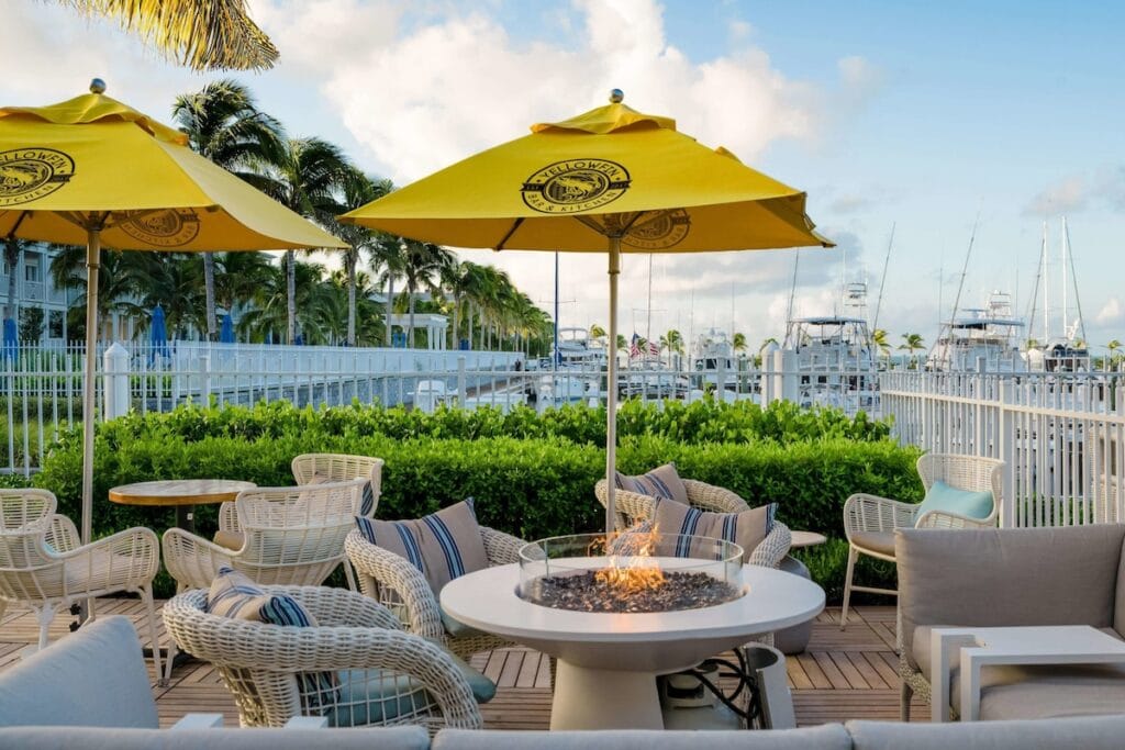 Outdoor fire pit at the Oceans Edge Key West Resort