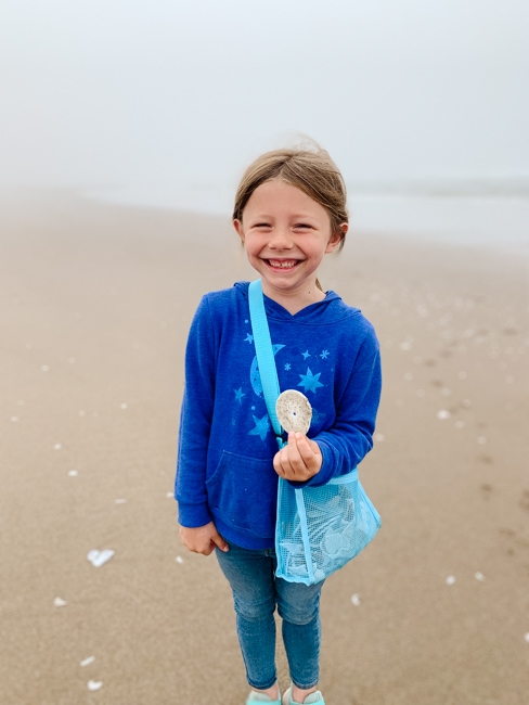 Finding sand dollars on Horsfall Beach on the Oregon Coast