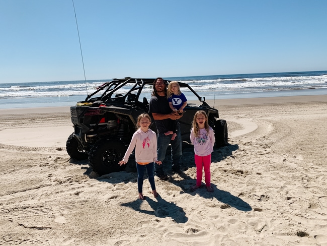 Riding a rzr on the beach