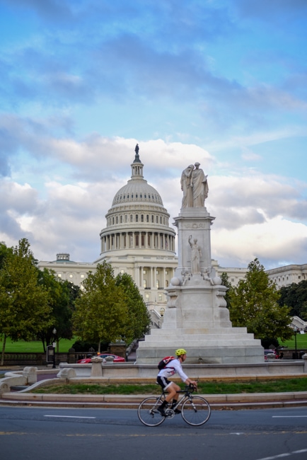 Biking is a great way to get around during a weekend in Washington DC