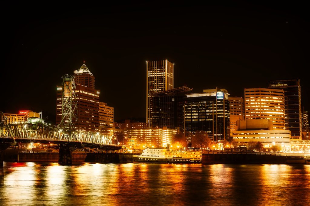 Portland, Oregon at night