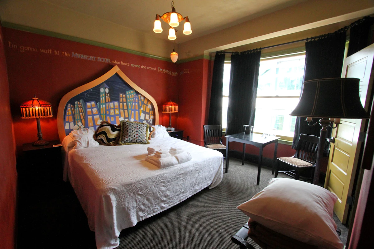 Room at the McMenamins Crystal Hotel in Portland, Oregon