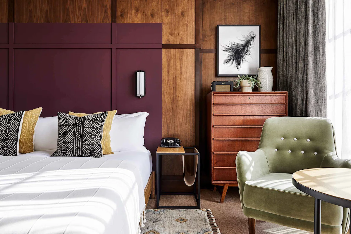 Hotel room in Portland, Oregon at the Hoxton