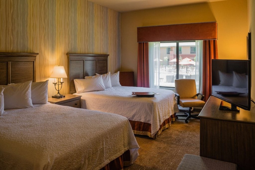 Hampton Inn and Suites hotel room near Zion National Park