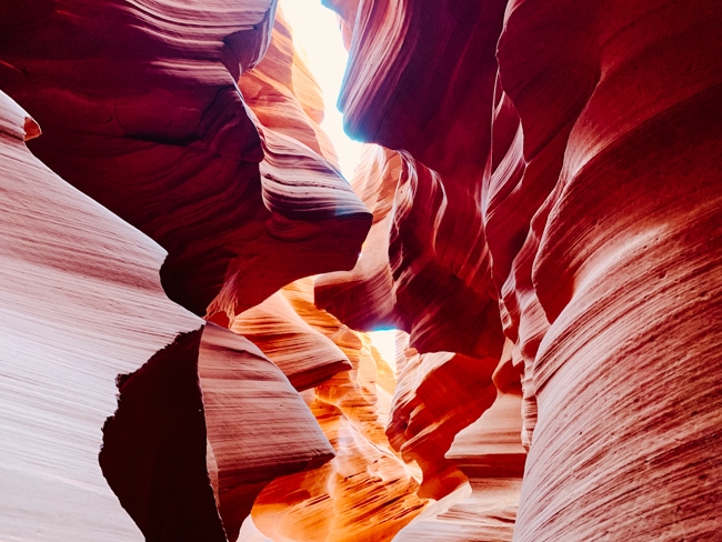 Sandstone walls in Antelope Canyon