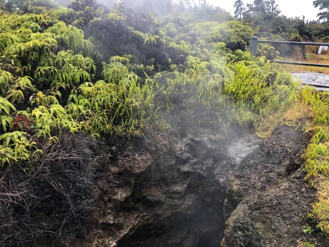 View of the steam in the Big Island National Park