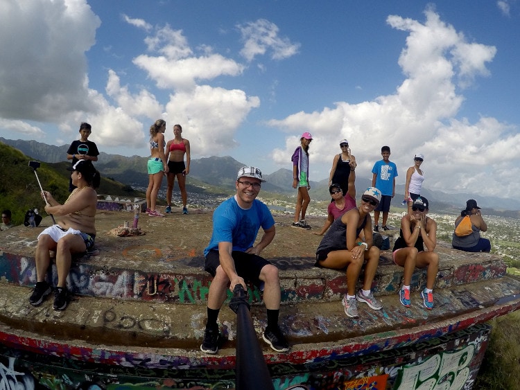 At the top of the Pillbox Hike