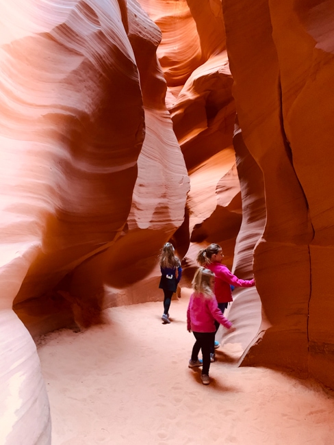 Walking through Antelope Canyon