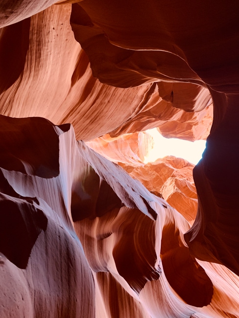 Slot canyon walls in Page, AZ