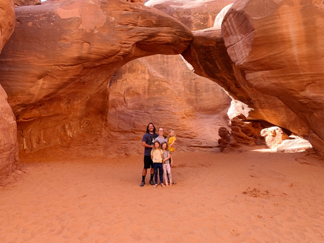 Sand dune arch in Arches National Park