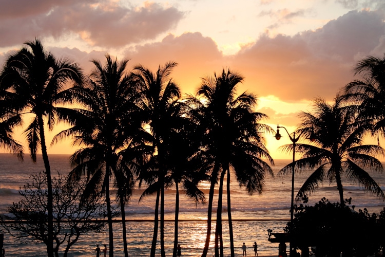 Sunset on Oahu in Hawaii