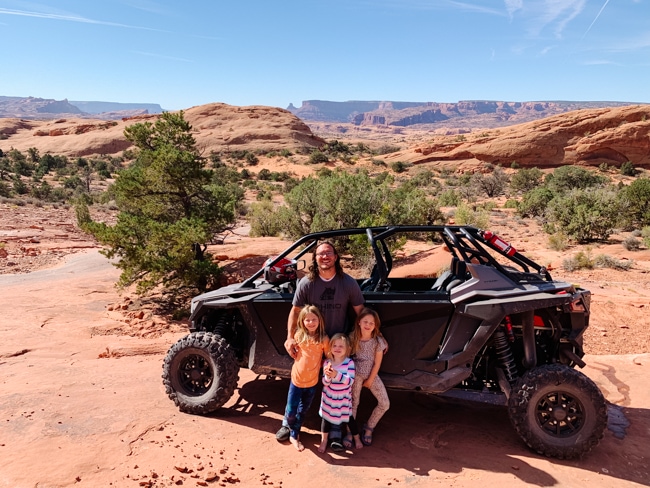 Family enjoying the 4x4 trails in Moab