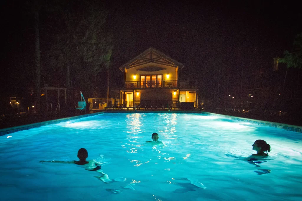 Swimming pool at the Evergreen Lodge